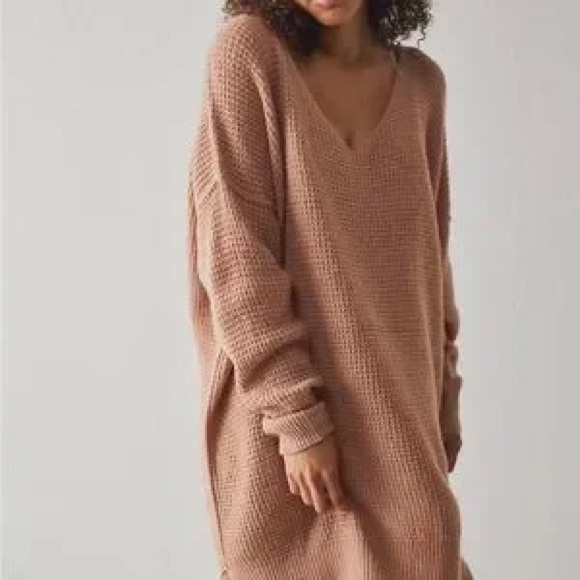 Free People C.O.Z.Y Pullover Sweater Tunic Dress in Cafe Cream - XS/S - Picture 1 of 11